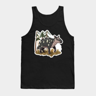 Cute Mountain Tapir Illustration - Adorable Animal Art Tank Top